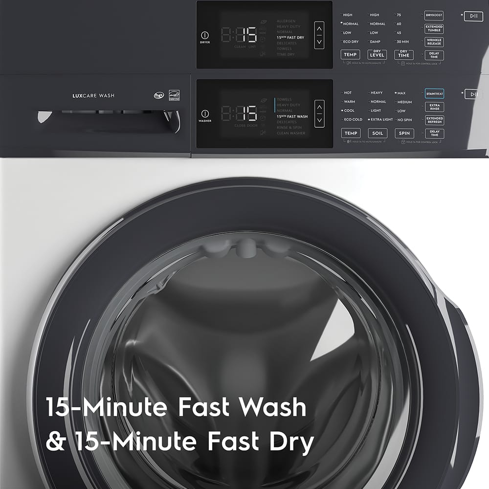 Electrolux - Laundry Tower Single Unit Front Load 4.4 Cu. Ft. Washer & 8 Cu. Ft. Electric Dryer - White