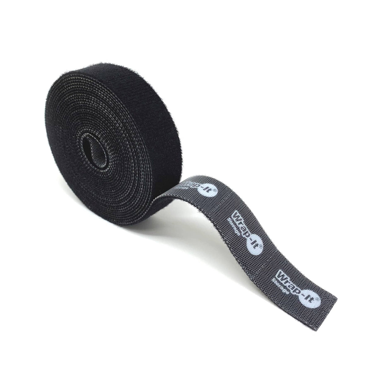 Wrap-It Storage - Self-Gripping Perforated 12-foot x 0.75-inch Hook & Loop Roll - Black