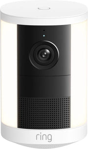 Ring - Spotlight Cam, Battery (newest model), Wide-Angle Retinal 2K Video, 6x Enhanced Zoom, Motion-Activated Spotlights - White