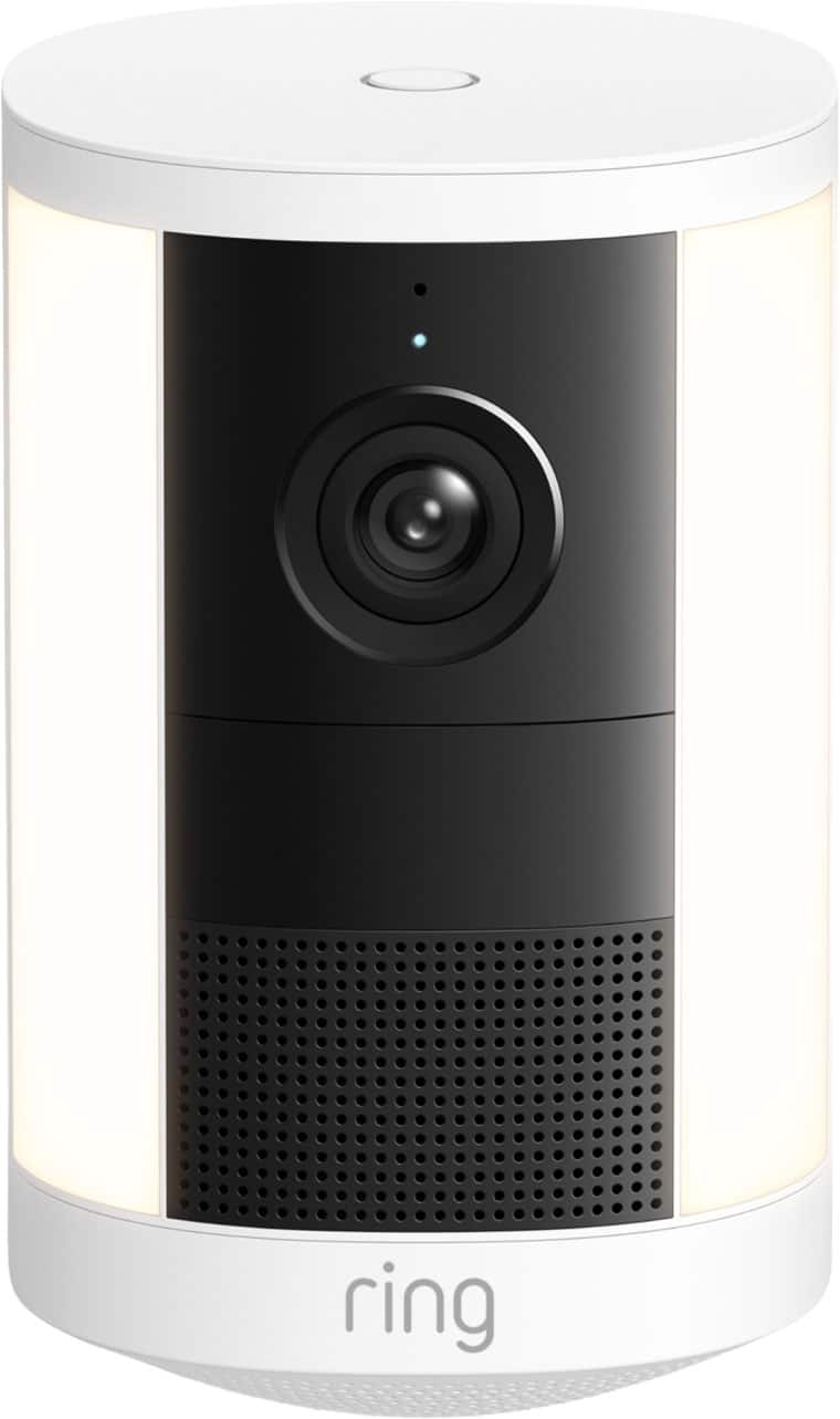 Ring - Spotlight Cam, Battery (newest model), Wide-Angle Retinal 2K Video, 6x Enhanced Zoom, Motion-Activated Spotlights - White