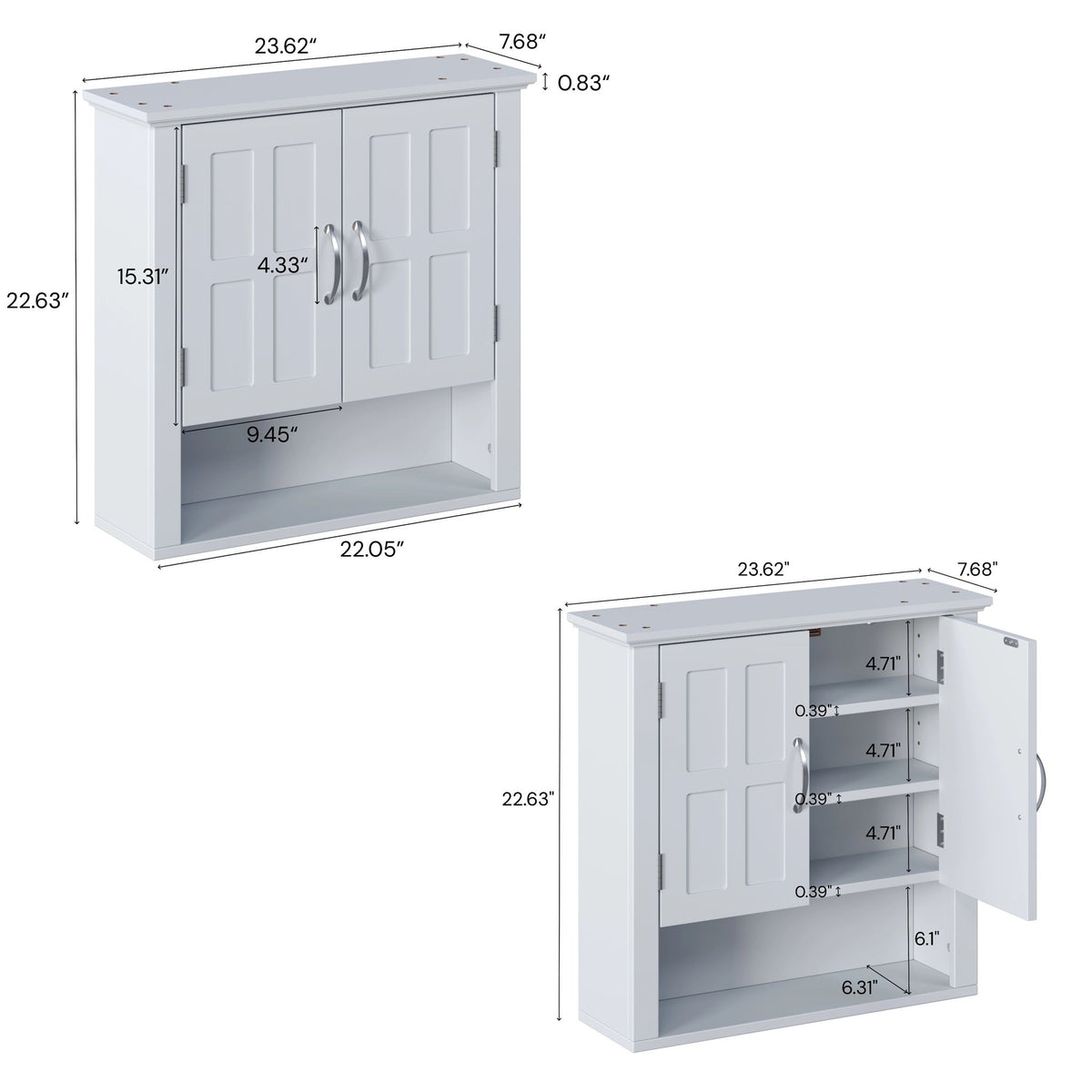 Armario De Pared Multifuncional Con Estantes Ajustables Para Baño