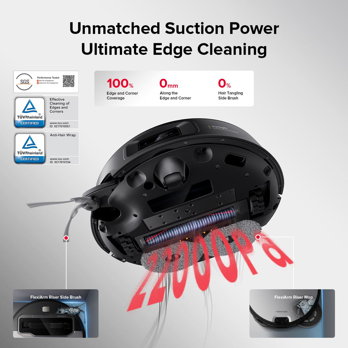 Roborock - Saros Z70 Robot Vacuum & Mop, OmniGrip Arm, 22,000Pa Suction, 3.14" Ultra Slim, Obstacle Avoidance, AdaptiLift Chassis - Silver