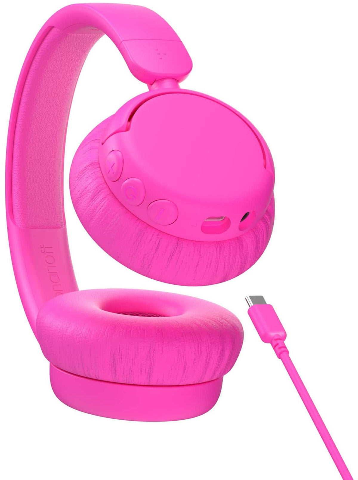 Made for Amazon BuddyPhones EcoTime Wireless SafeAudio Over-the-Ear Youth Headset, Bluetooth (Ages 6+) - Pink