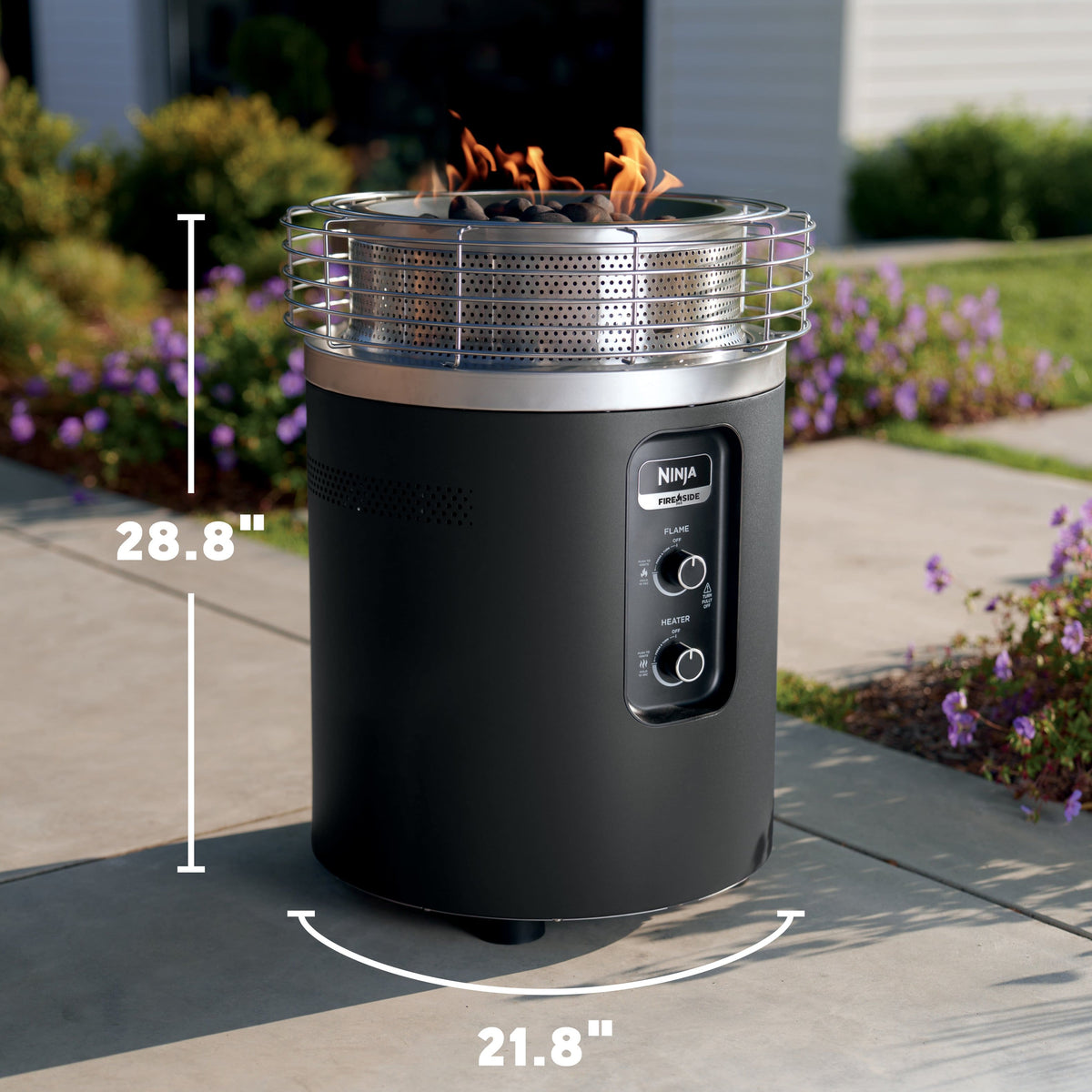 Ninja - Fireside360 Outdoor Heater & Fire Pit - Black