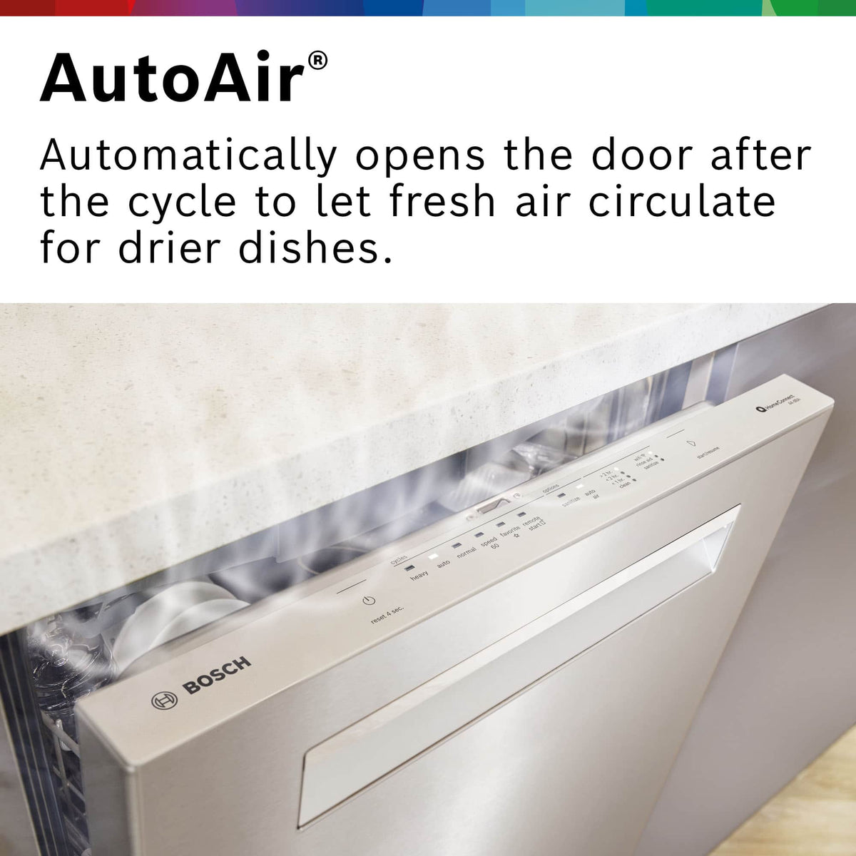 Bosch - 500 Series 24" Top Control Smart Built-In Stainless Steel Tub Dishwasher with 3rd Rack and AutoAir, 44 dBA - Stainless Steel