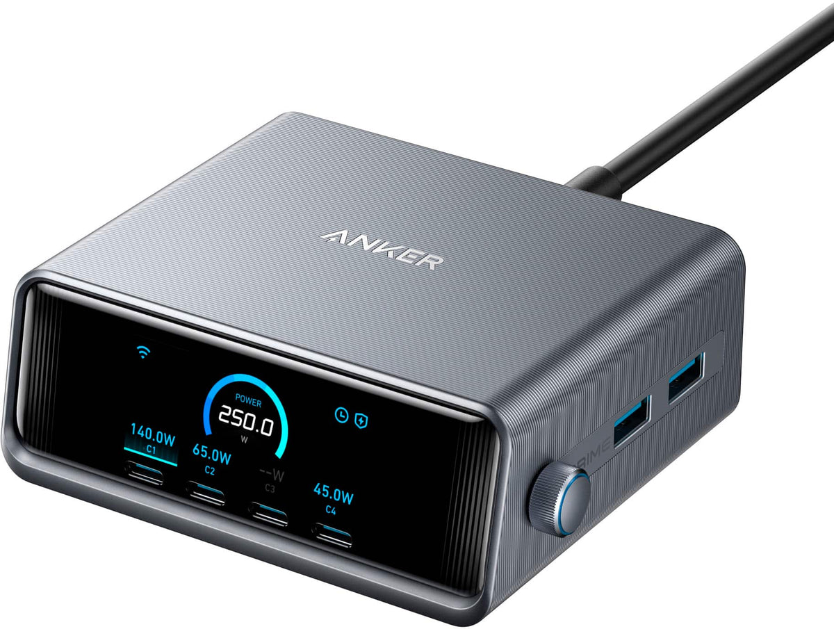 Anker - Prime Charger (250W, 6 Ports, GaNPrime) - Silver