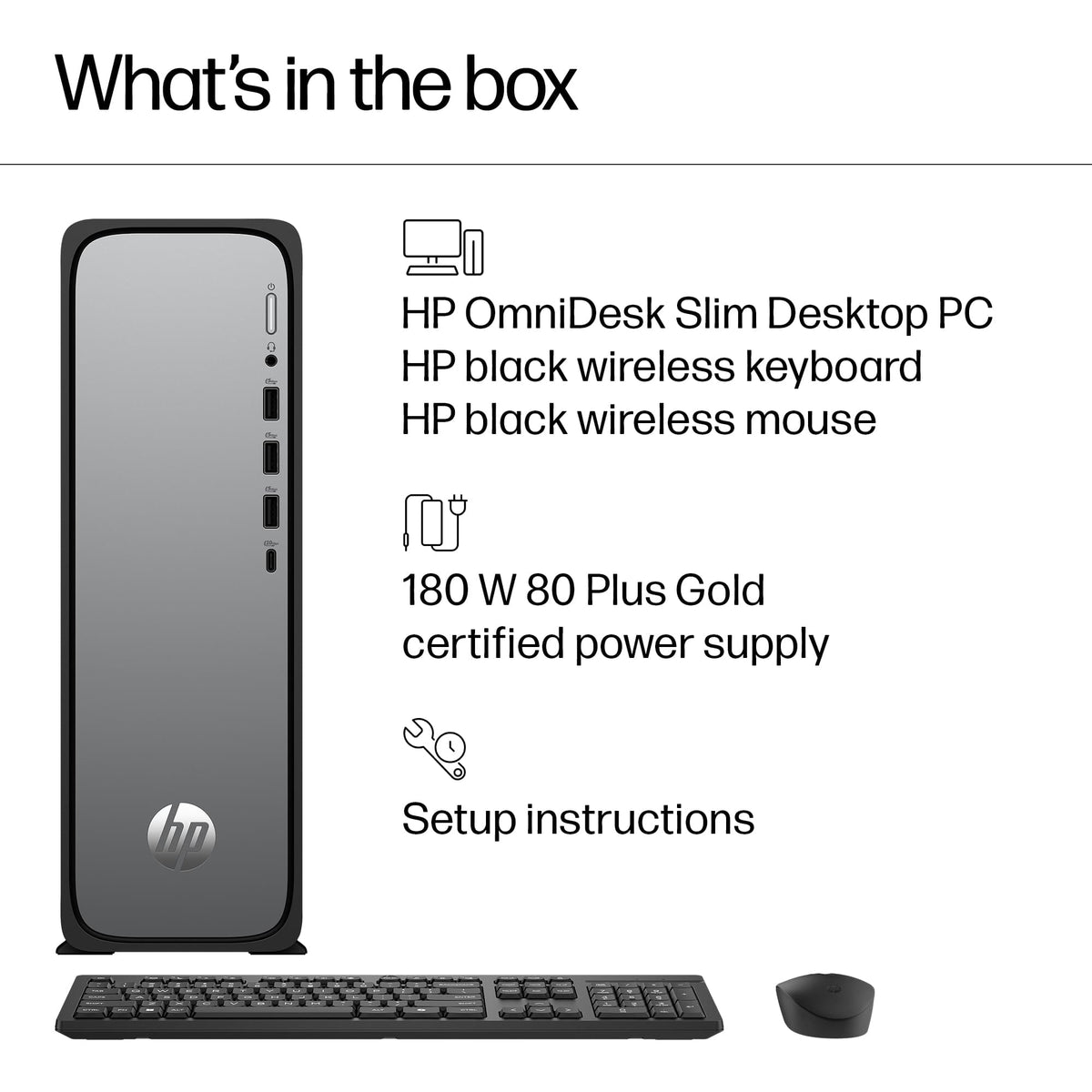 HP - OmniDesk Slim Desktop - Intel Core i3-13100 2023 - 8GB DDR5 Memory - 256GB SSD - Meteor Silver