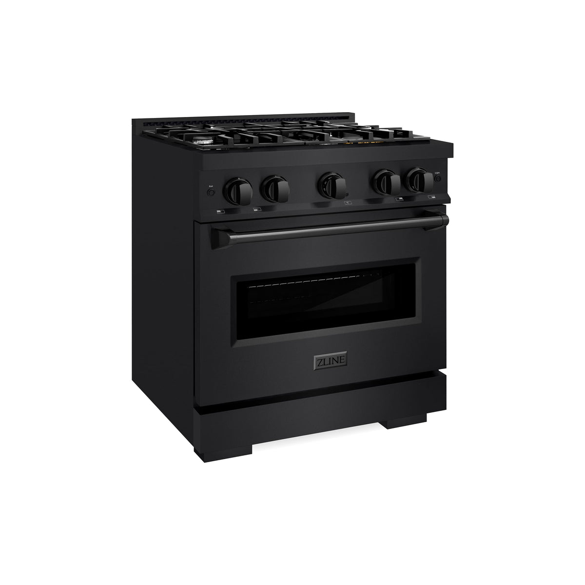 ZLINE - 30 in. Wide 4 Burner Classic Gas Range Convection Oven (CGRB-30) - Black Stainless Steel