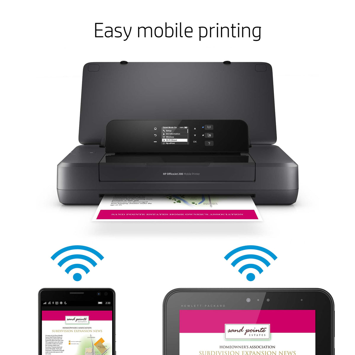 HP - OfficeJet 200 Mobile Inkjet Printer - Black