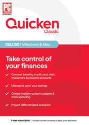 Quicken - Classic Deluxe 1-Year Subscription - Mac OS, Windows, Android, Apple iOS