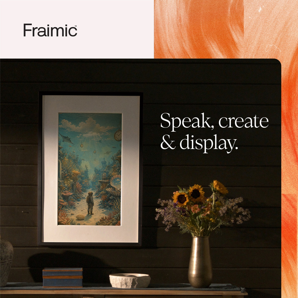 Fraimic - Large 31.5" Smart AI Digital Canvas Display and Frame