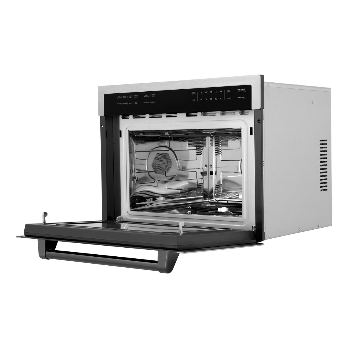 ZLINE - Autograph 24 in. 1.6 cu. ft. Built-in Convection Microwave Oven with Sensor Cooking in Satin Stainless w/ Black Accents - Satin Stainless Steel