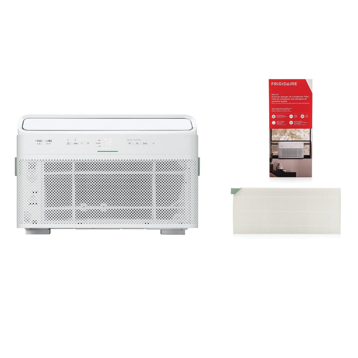 Frigidaire - Gallery 115V 10,000 BTU 450 Sq. Ft. Smart Inverter Window Air Conditioner with Remote - White