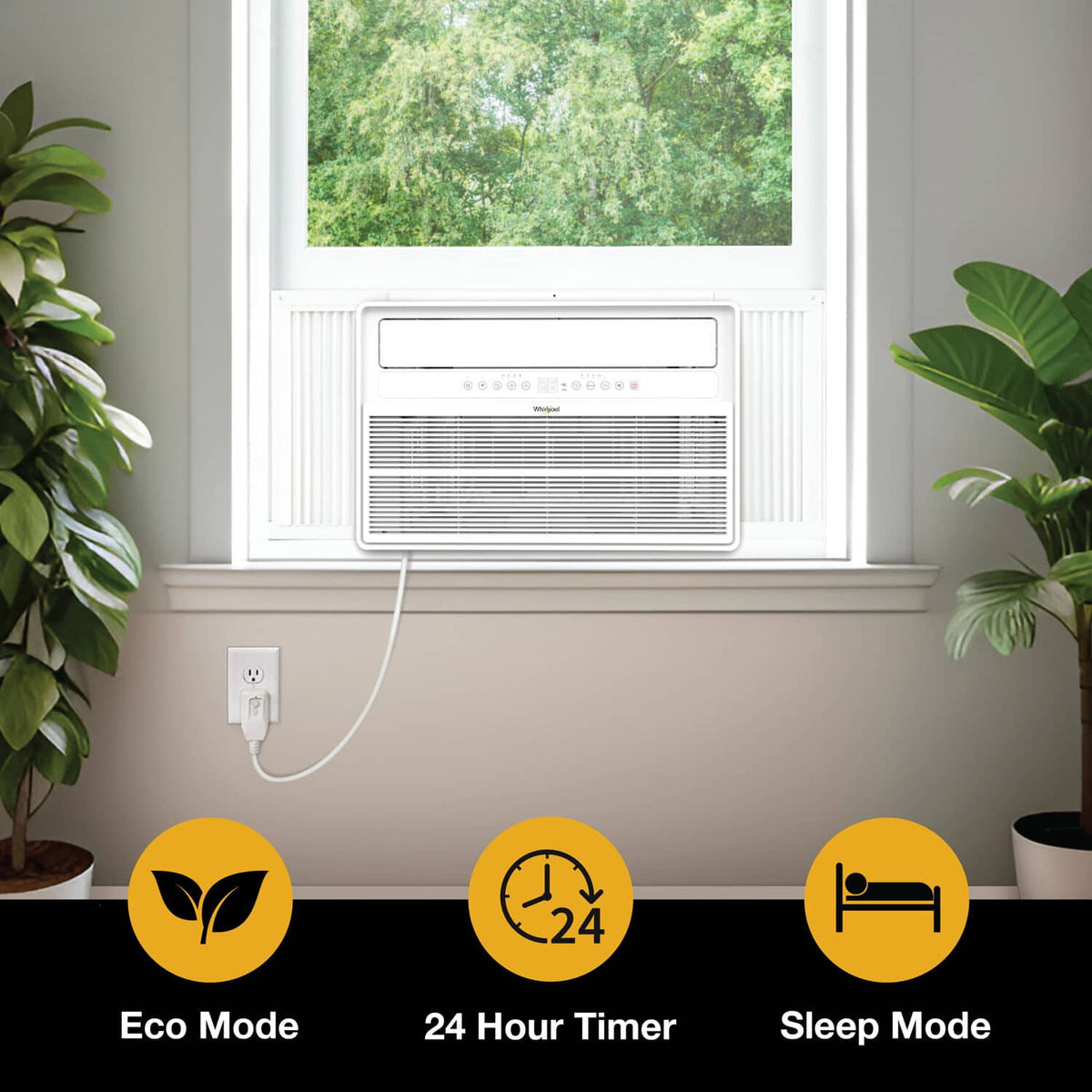 Whirlpool - 15,000 BTU Window Mounted Inverter Air Conditioner with Remote Control - White