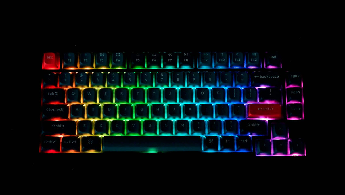 Keychron - V1 Max 75% Custom Wireless RGB Mechanical Keyboard with Programmable QMK/VIA Hot-Swappable Red Switch - Black