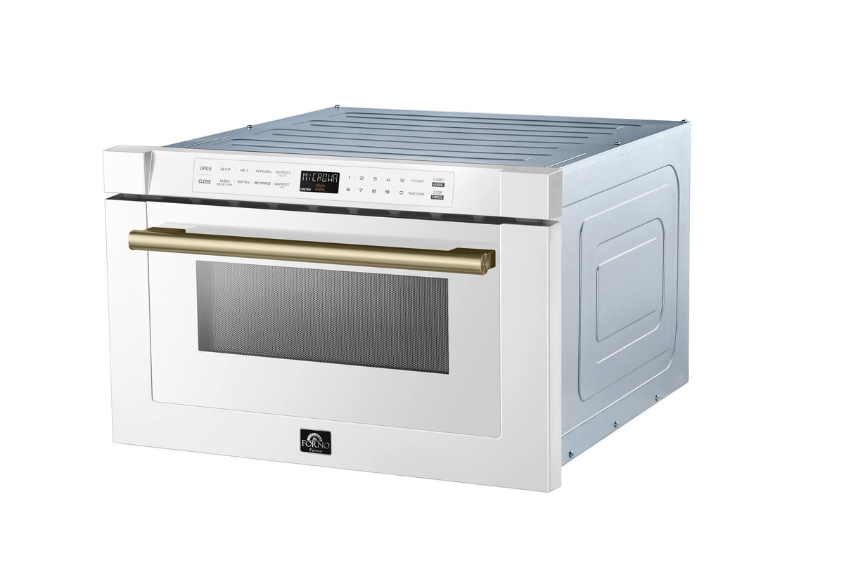 Forno Appliances - Capoliveri Espresso 1.2 cu. ft. Built-In Microwave Drawer with Sensor Cooking and Auto-Touch Feature - White