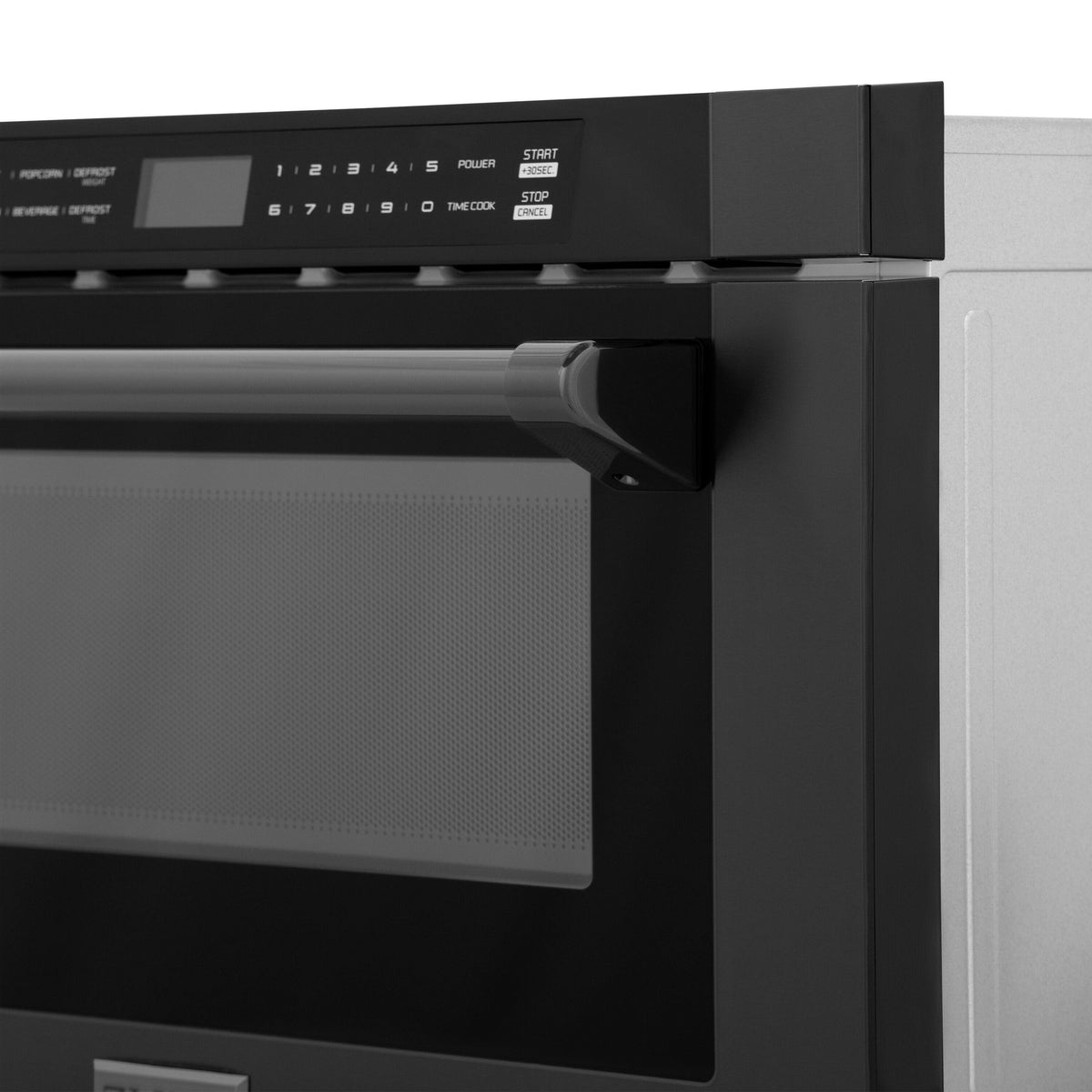 ZLINE - 24 in. 1.2 cu. ft. Built-in Microwave Drawer with a Traditional Handle - Black Stainless Steel