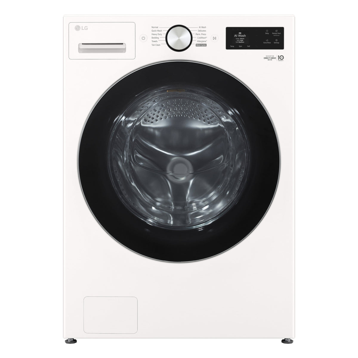 LG - 5.0 Cu. Ft. High-Efficiency Stackable Smart Front Load Washer with Steam and TurboWash 360° - Alpine White