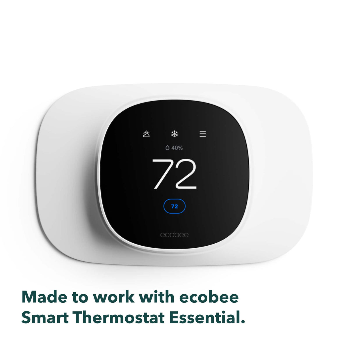 ecobee - Trim Plate for Smart Thermostat Essential - Thermostat Accessory - White