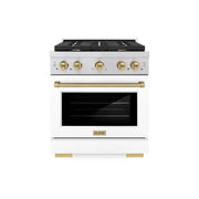 ZLINE - 30 in. Wide 4 Burner Autograph Paramount Gas Range Bronze Accents (SGRZ-WM-30-CB) - White