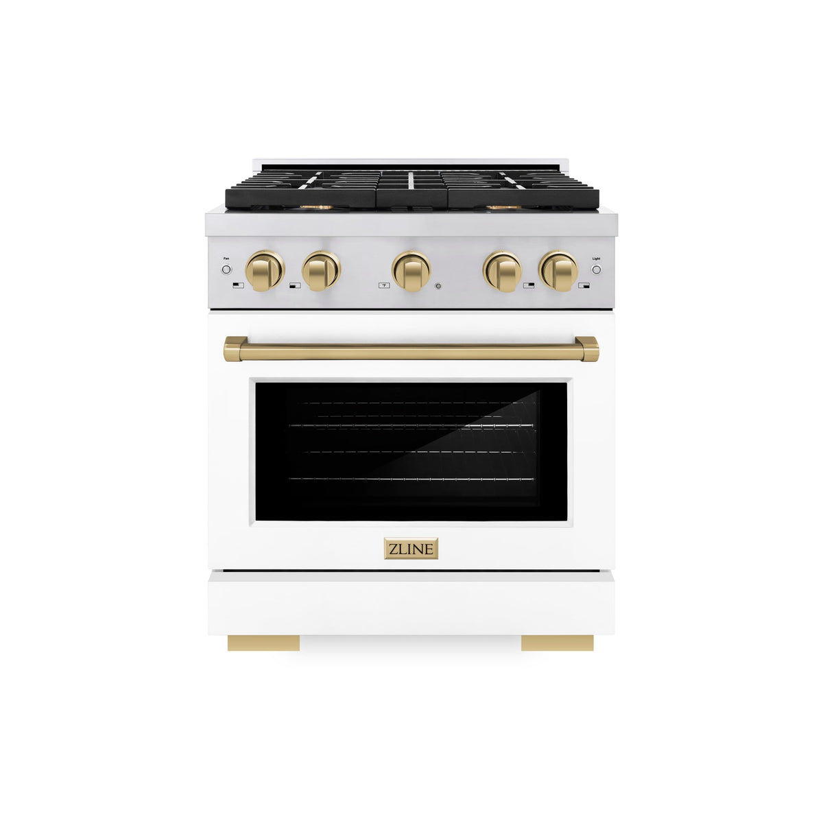 ZLINE - 30 in. Wide 4 Burner Autograph Paramount Gas Range Bronze Accents (SGRZ-WM-30-CB) - White