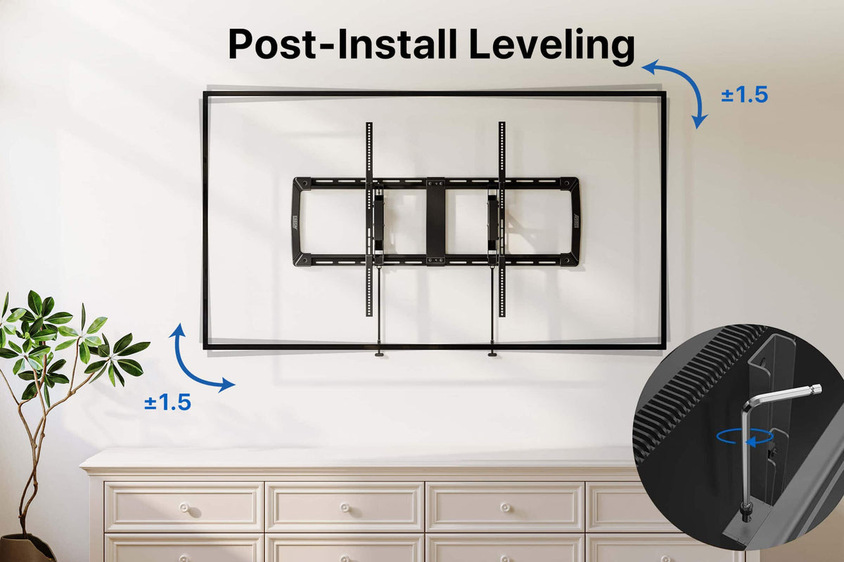 ErgoAV - 75″ -116″ Low Profile Extend, Swivel & Fixed TV Mount Model ERMLX1-01B - Black