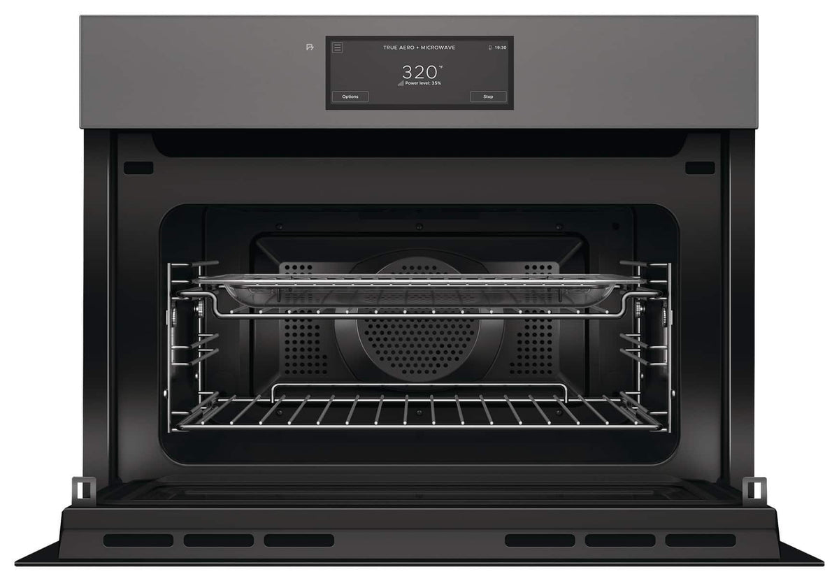 Fisher & Paykel - 24" 1.7 cu ft Built-in Convection Speed, 6.8" Touchscreen - Compact - Handleless - Minimal Grey - Gray