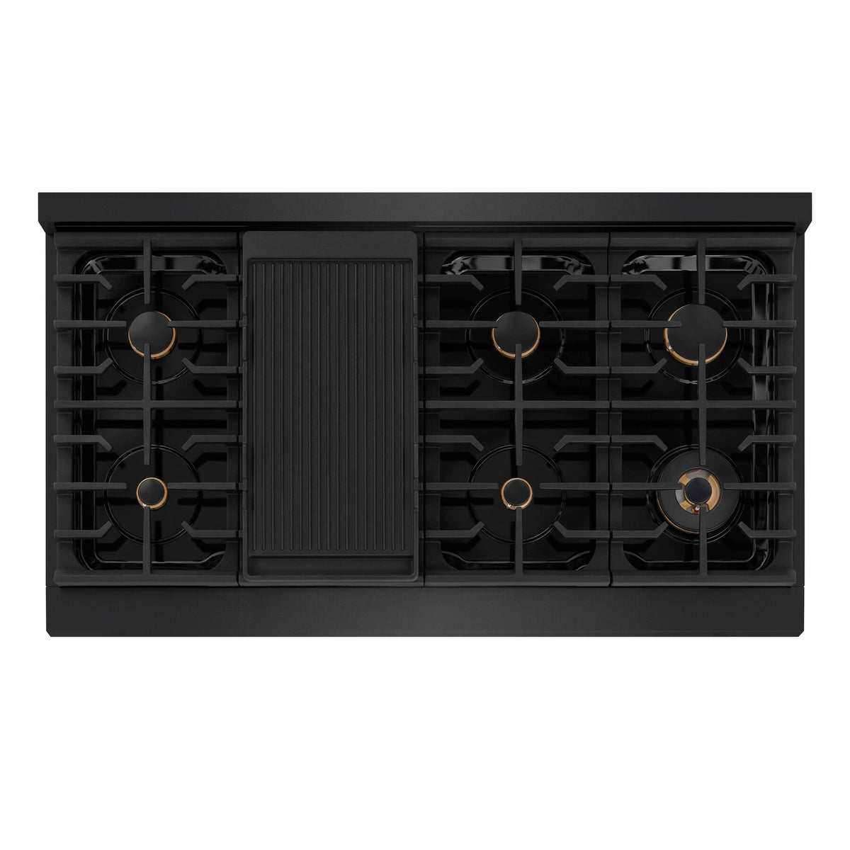 ZLINE - 48 in. Wide 8 Burner AutographParamount Rangetop with Bronze Accents (SRTBZ-48-CB) - Black Stainless Steel