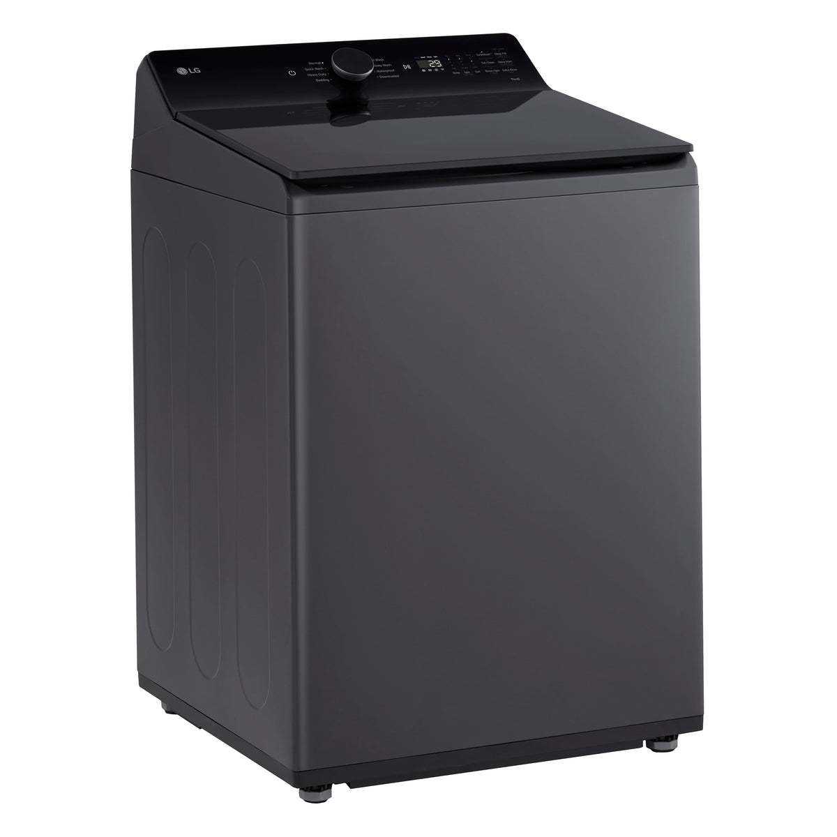 LG - 5.5 Cu. Ft. High Efficiency Smart Top Load Washer with EasyUnload - Matte Black