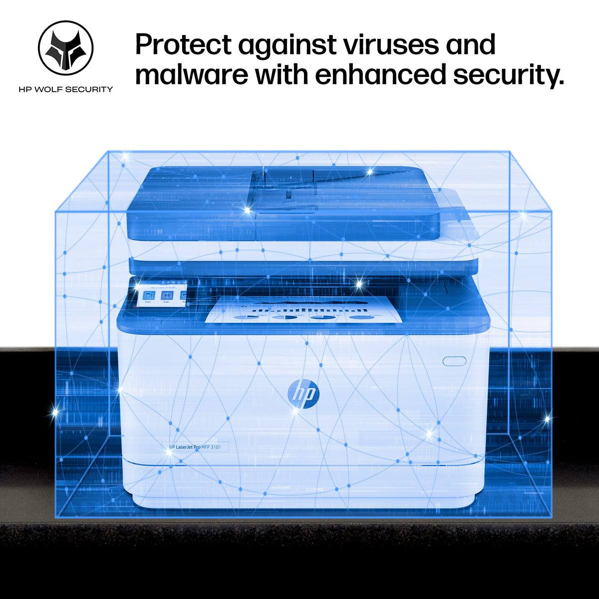 HP - LaserJet Pro MFP 3101sdw Wireless AI-Enabled Black-and-White All-in-One Laser Printer - White
