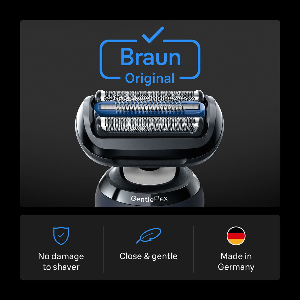 Braun - Series 6 Electric Shaver 64B Replacement Head, Compatible with 60, 61, 62, and 63 Generation Shavers - Black