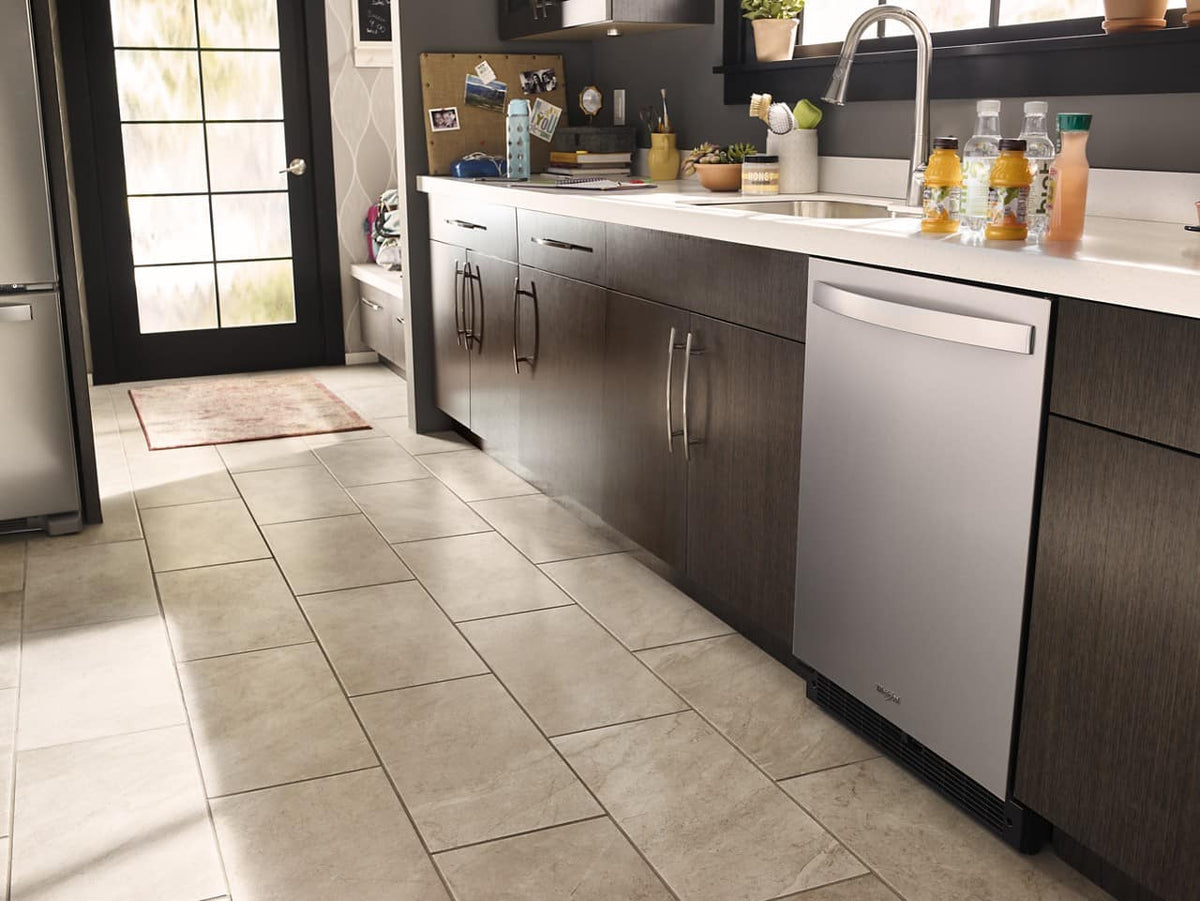 Whirlpool - 5.1 Cu. Ft. Built-In Mini Fridge - Stainless Steel