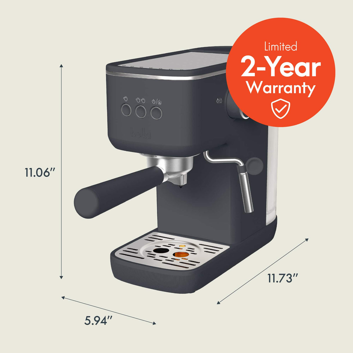Bella - JOLT 20-Bar Slim Espresso Maker - Slate
