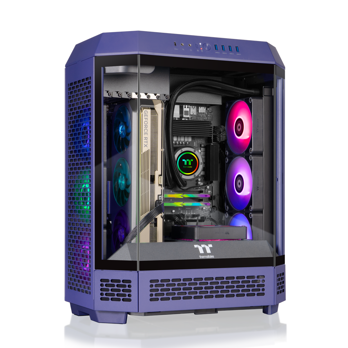 Thermaltake - LCGS Reactor 9770TF Gaming Desktop AMD Ryzen 7 9700X 2025, 32GB DDR5 Memory, NVIDIA GeForce RTX 5070 Ti, 2TB NVMe M.2 - Purple
