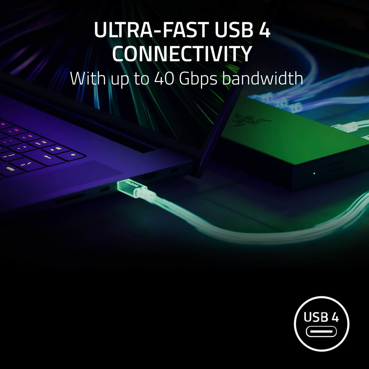 Razer - USB 4 Dock Station with 14 Ports for Windows 10 or later (PC with USB‑C); macOS 10.13 or later (Mac) - Mercury