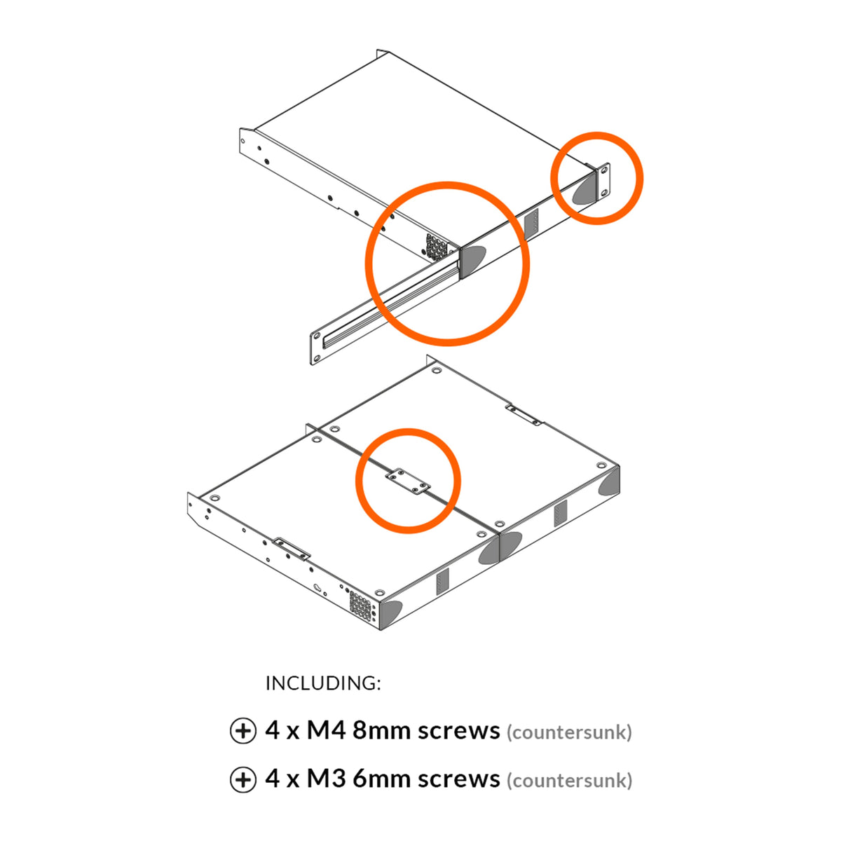 Sonance - RACK MOUNT KIT - Rack Mount Kit for Half-Rack Amps - 1U (Each) - Black