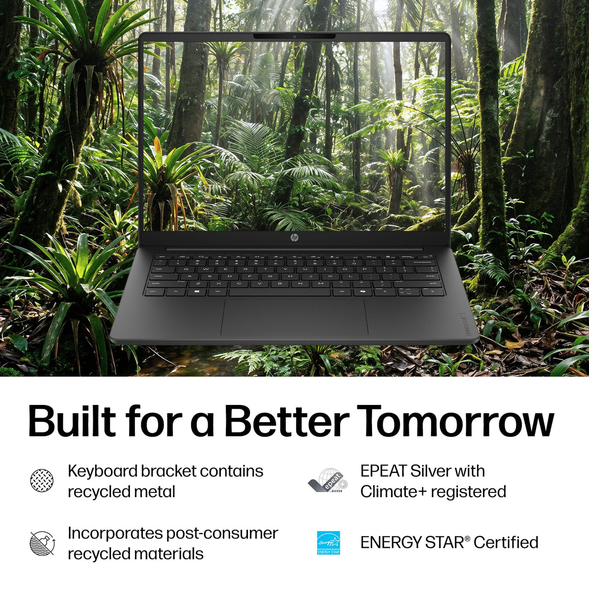 HP - OmniBook 3 - 14" 2K Touchscreen Laptop - Intel Core 3 304 (2026) - 8GB Memory - 128GB UFS - Jet Black