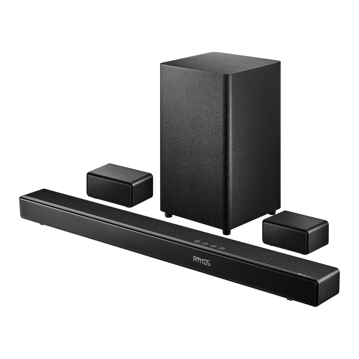 Insignia™ - 5.1.2 Channel Home Theater Soundbar with Wireless Subwoofer and Rear Speakers, Dolby Atmos, DTS:X, Bluetooth - Black