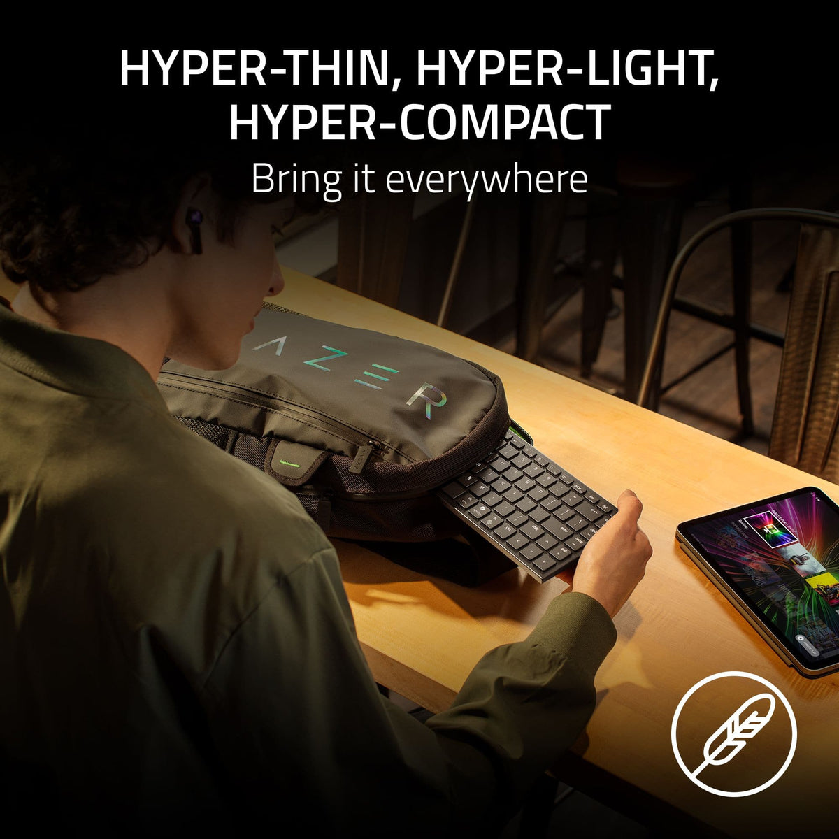 Razer - Joro Portable 75% Wireless Scissor Low-Profile Gaming Keyboard for PC and Mac with Chroma RGB Backlighting - Black