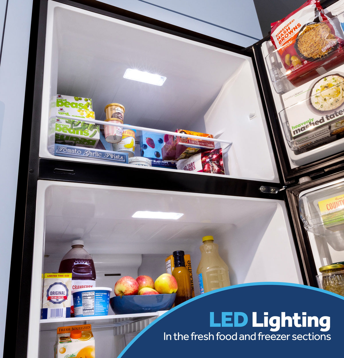 GE - 30 in. Wide 19 Cu. Ft. Freestanding Garage Ready Top Freezer Refrigerator with Bright LED Lighting - Black