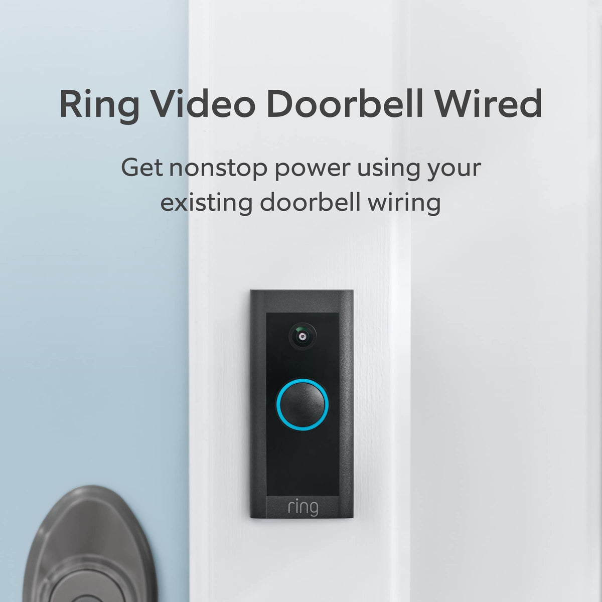 Ring - Wi-Fi Video Doorbell - Wired - Black