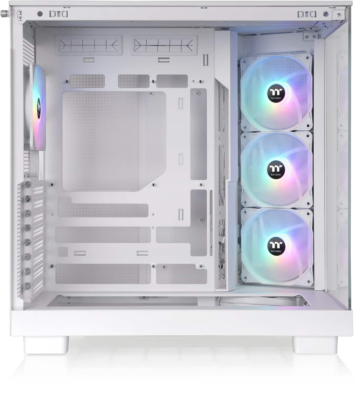 Thermaltake - View 380 XL TG ARGB Dual-Chamber Chassis with Hidden-Connector Motherboard Support ATX Mid Tower PC Case - Snow