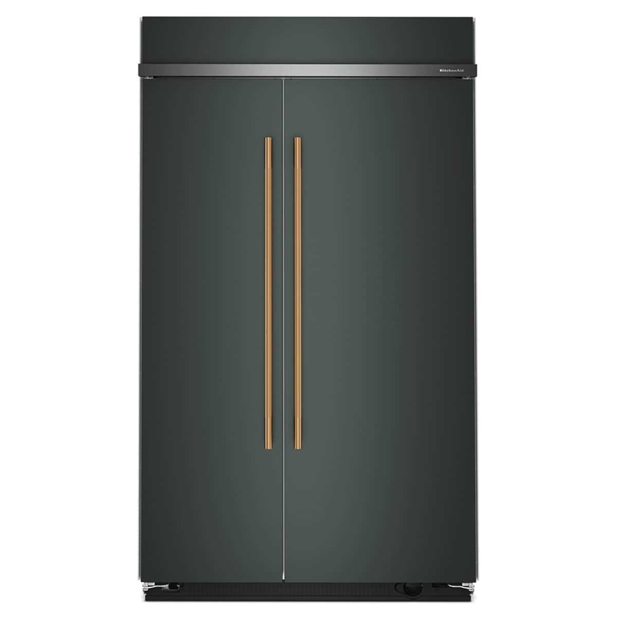 KitchenAid - 48 in. Wide 30 cu. ft. Built-In Side-by-Side Refrigerator with Platinum Interior - Juniper