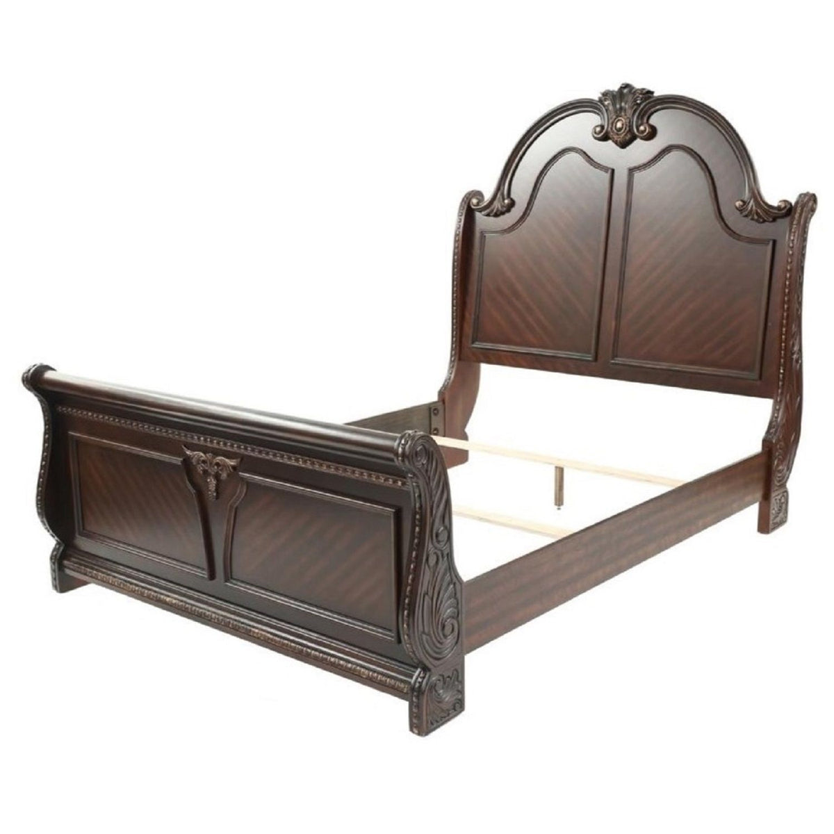 Cabecera y piecera de panel para cama tamaño Queen - Marrón