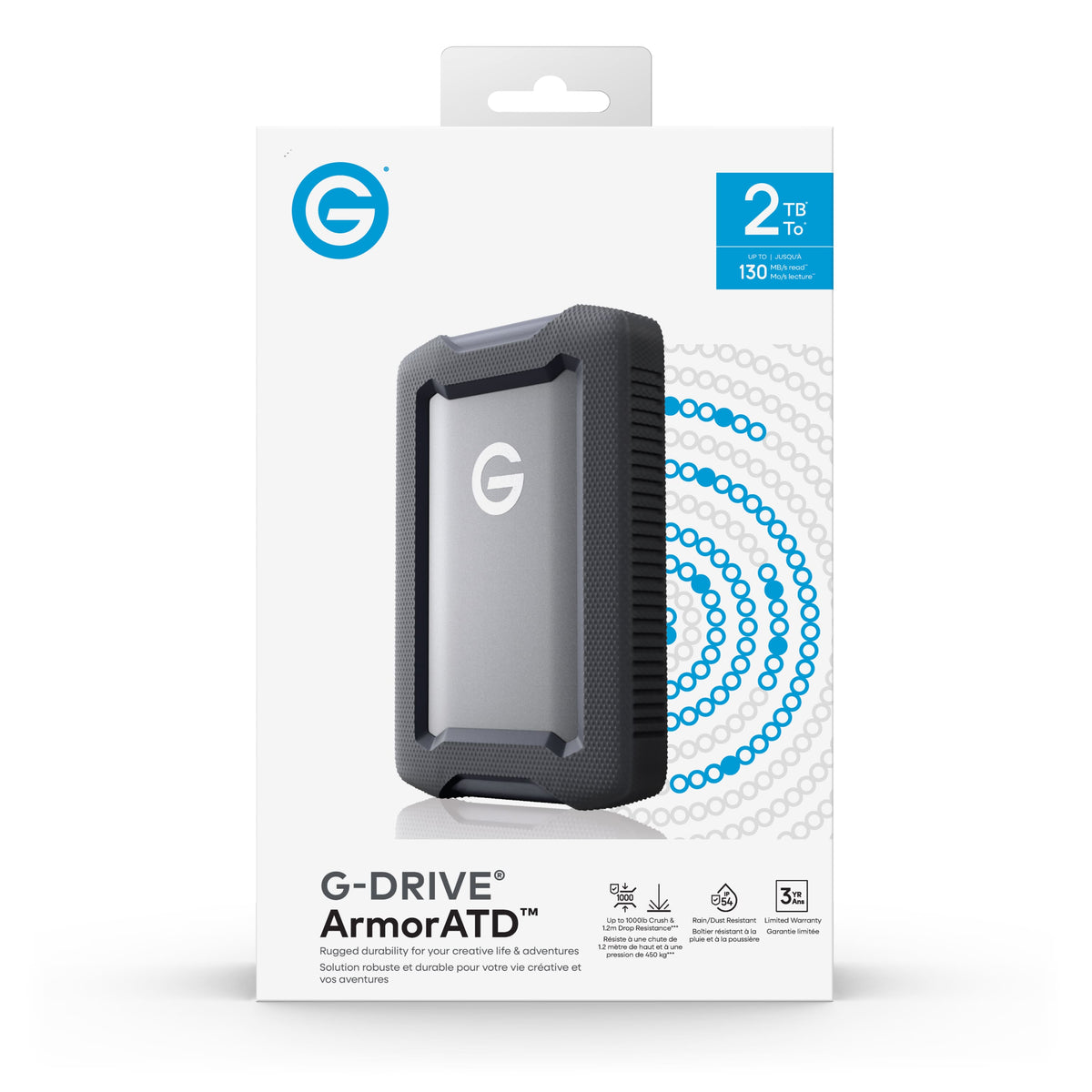 G-DRIVE - ArmorATD 2TB External USB-C Portable Hard Drive - Space Gray