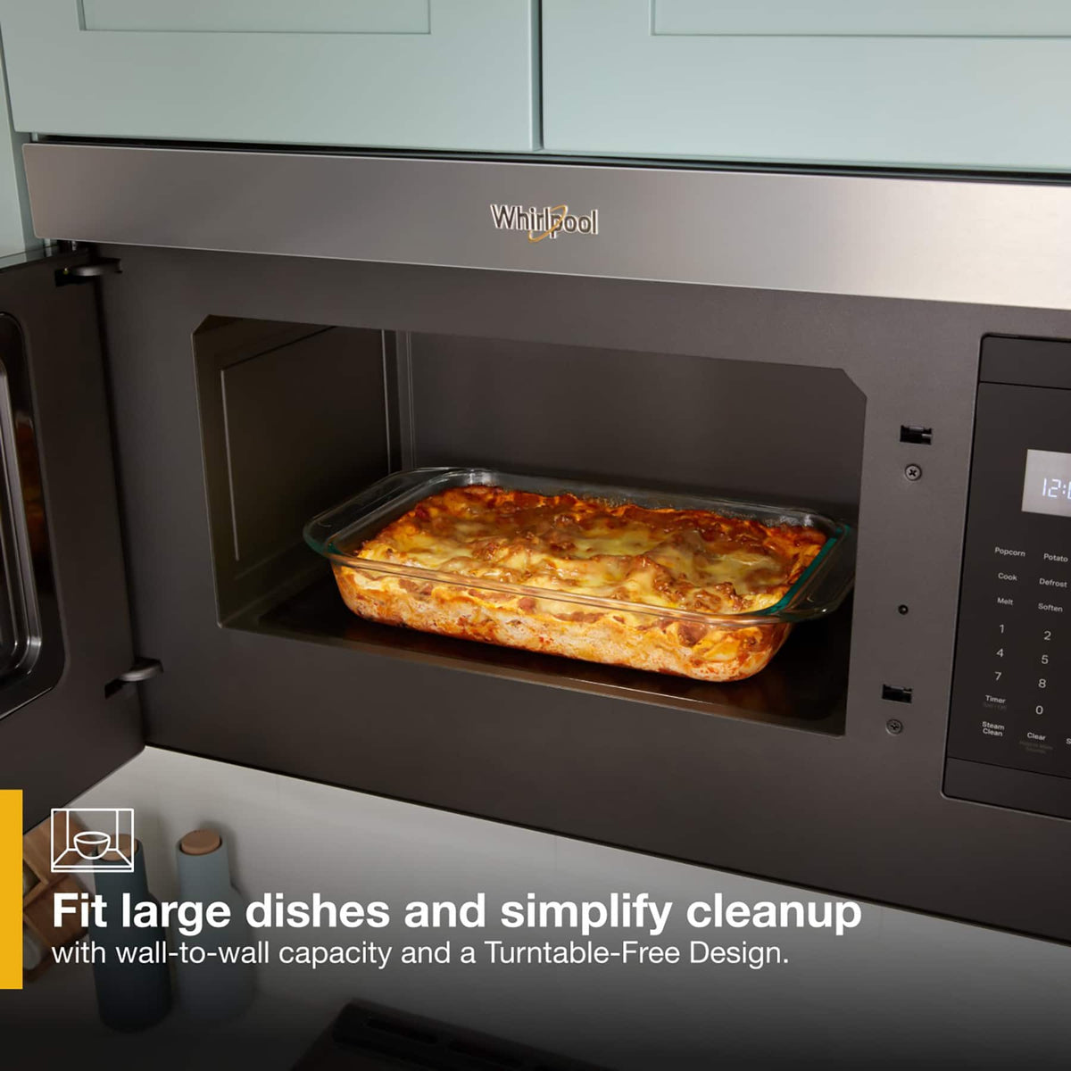 Whirlpool - 1.1 Cu. Ft. Over-the-Range Microwave with Flush Built-in Design - Stainless Steel