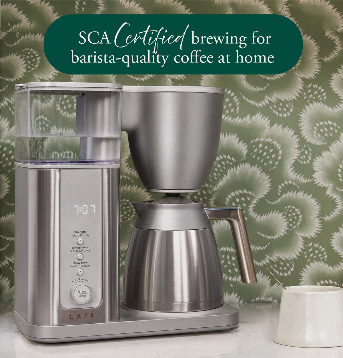 Café - Specialty Smart 10-Cup and Single Serve Coffee Maker with Insulated Thermal Carafe - Stainless Steel