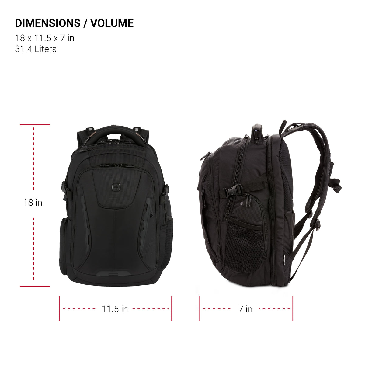 SwissGear - Commander USB ScanSmart Laptop Backpack - Black