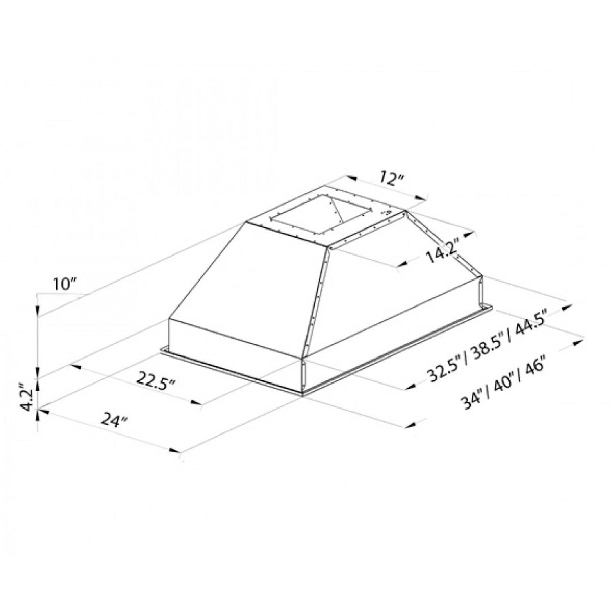 ZLINE - 34 inches - Externally Vented - Range Hood Insert - Brushed Stainless Steel