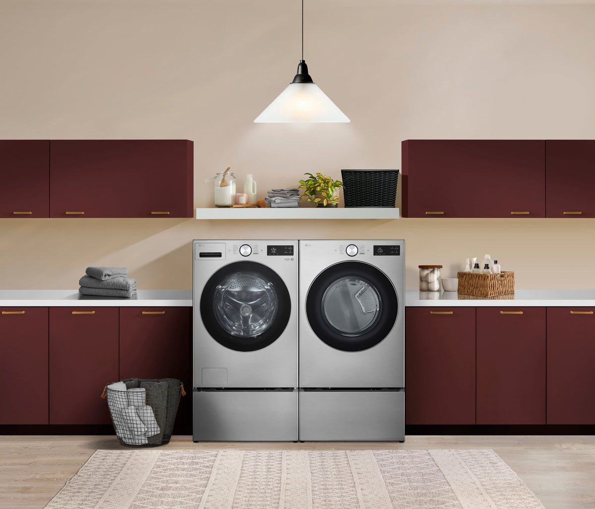 LG - 7.4 Cu. Ft. Smart Gas Dryer with Steam and AI Sensor Dry - Graphite Steel
